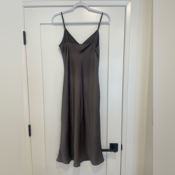 Wilfred Only Slip Satin Midi Dress Size M - Peppercorn Grey - Picture 3 of 6